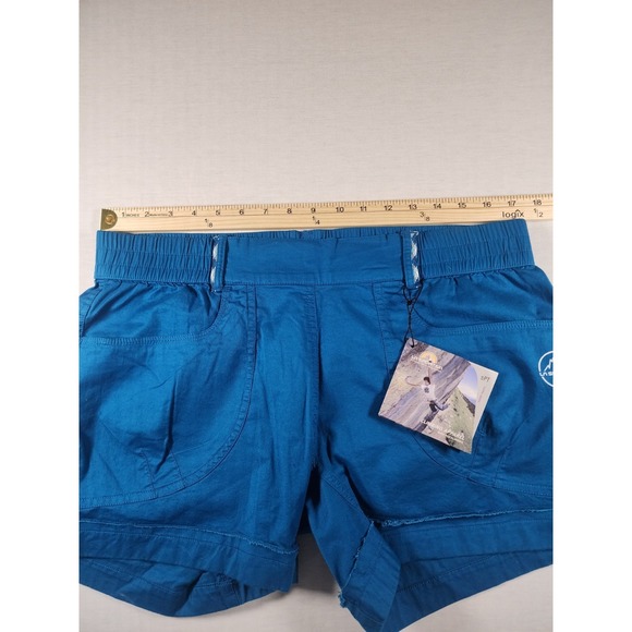 La Sportiva Climbing Shorts Womens Size XL Blue Stretch Organic Cotton Pull On - Picture 4 of 11